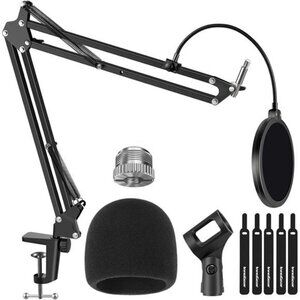 Mic Stand for Blue Yeti, Heavy Duty Microphone Stand with Microphone Windscreen
